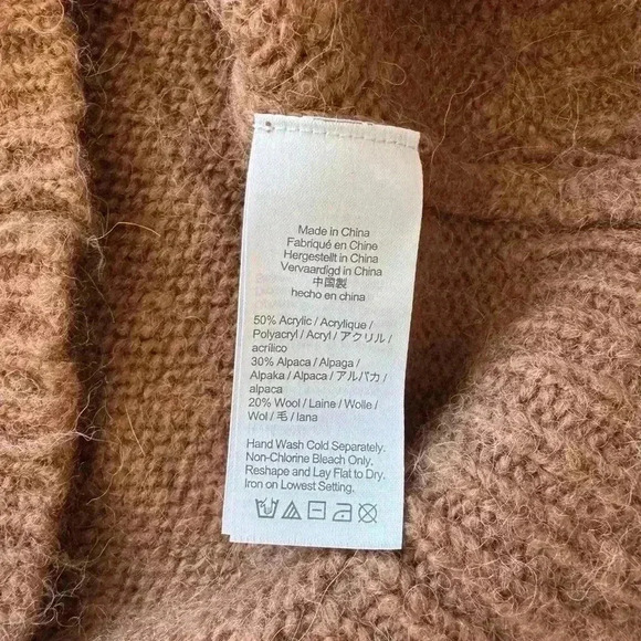 Womens J Crew Chunky Button-Shoulder Crewneck Sweater Alpaca Wool Size XXS Brown - Picture 7 of 8